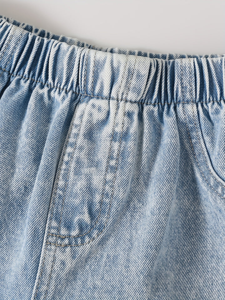 Casual Loose-Fit High-Waist Cat Print Jeans