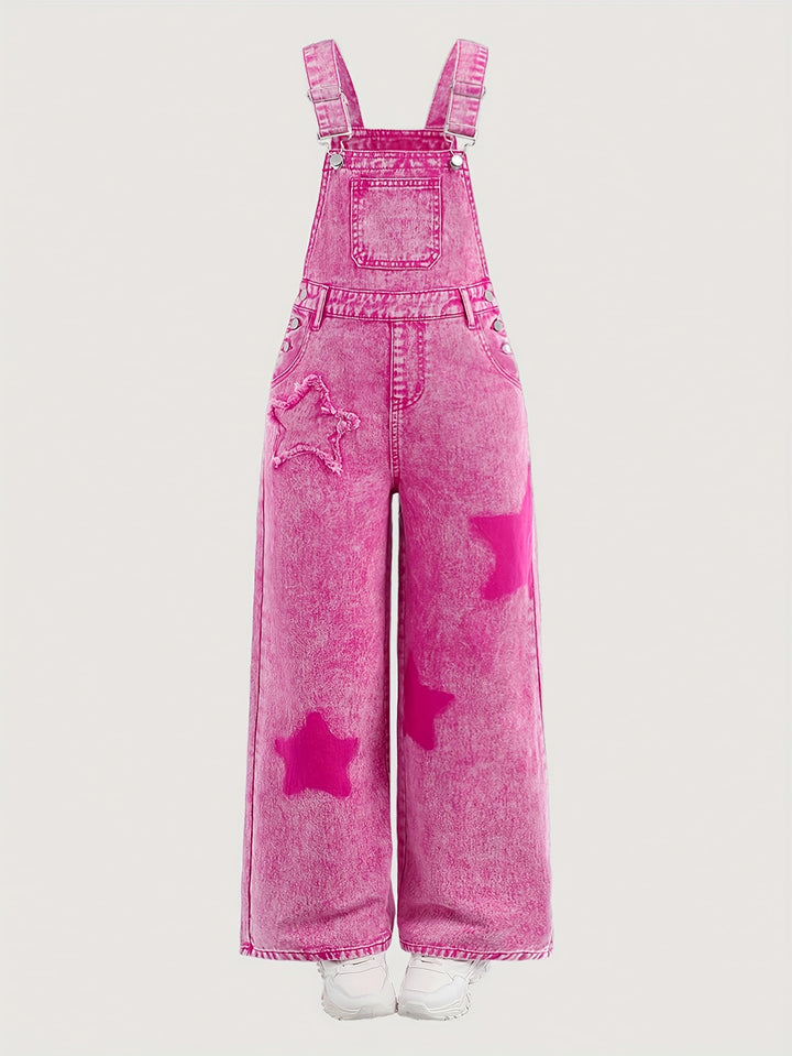 Girls' Denim Overalls Jumpsuit