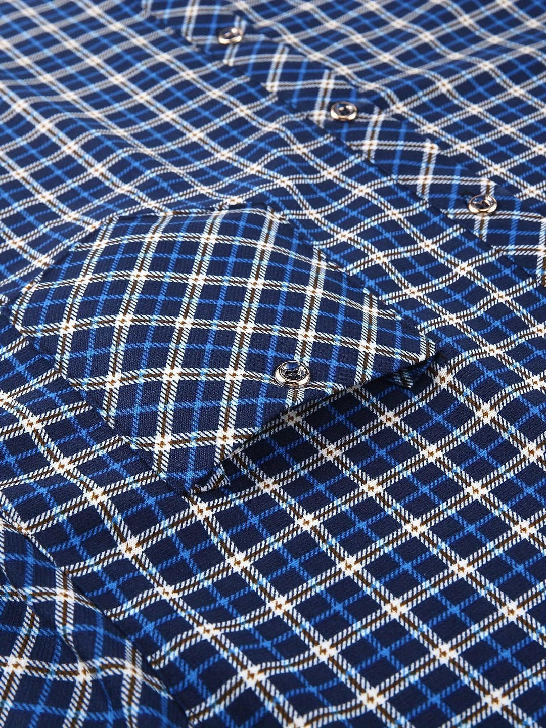 Set of 2 Short-Sleeve Checkered Shirts with Buttons