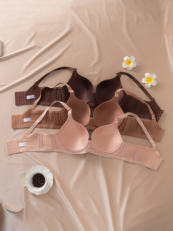 3pcs Pack Large Size Matte Women's Bra
