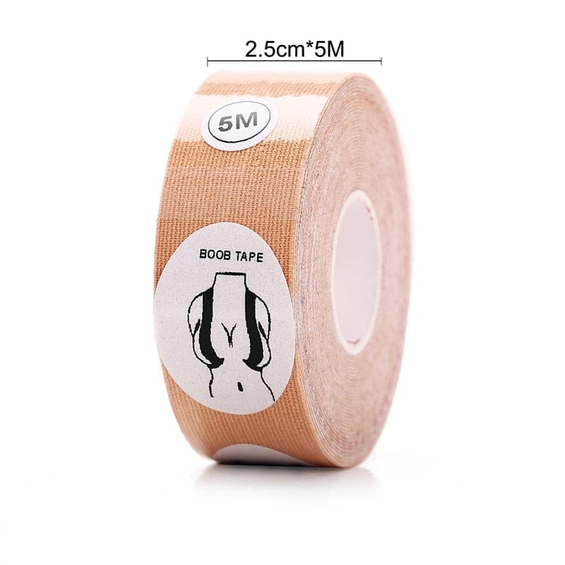 Boob Tape, Nipple Tape, Waterproof Breast Lift Tape, Elastic Comfortable Breast  Tape, Strapless Adhesive Sticky-size:7.5cm*5m-colour:skin