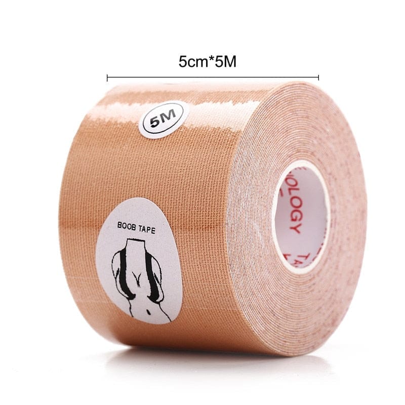Boob Tape, Nipple Tape, Waterproof Breast Lift Tape, Elastic Comfortable Breast  Tape, Strapless Adhesive Sticky-size:7.5cm*5m-colour:skin