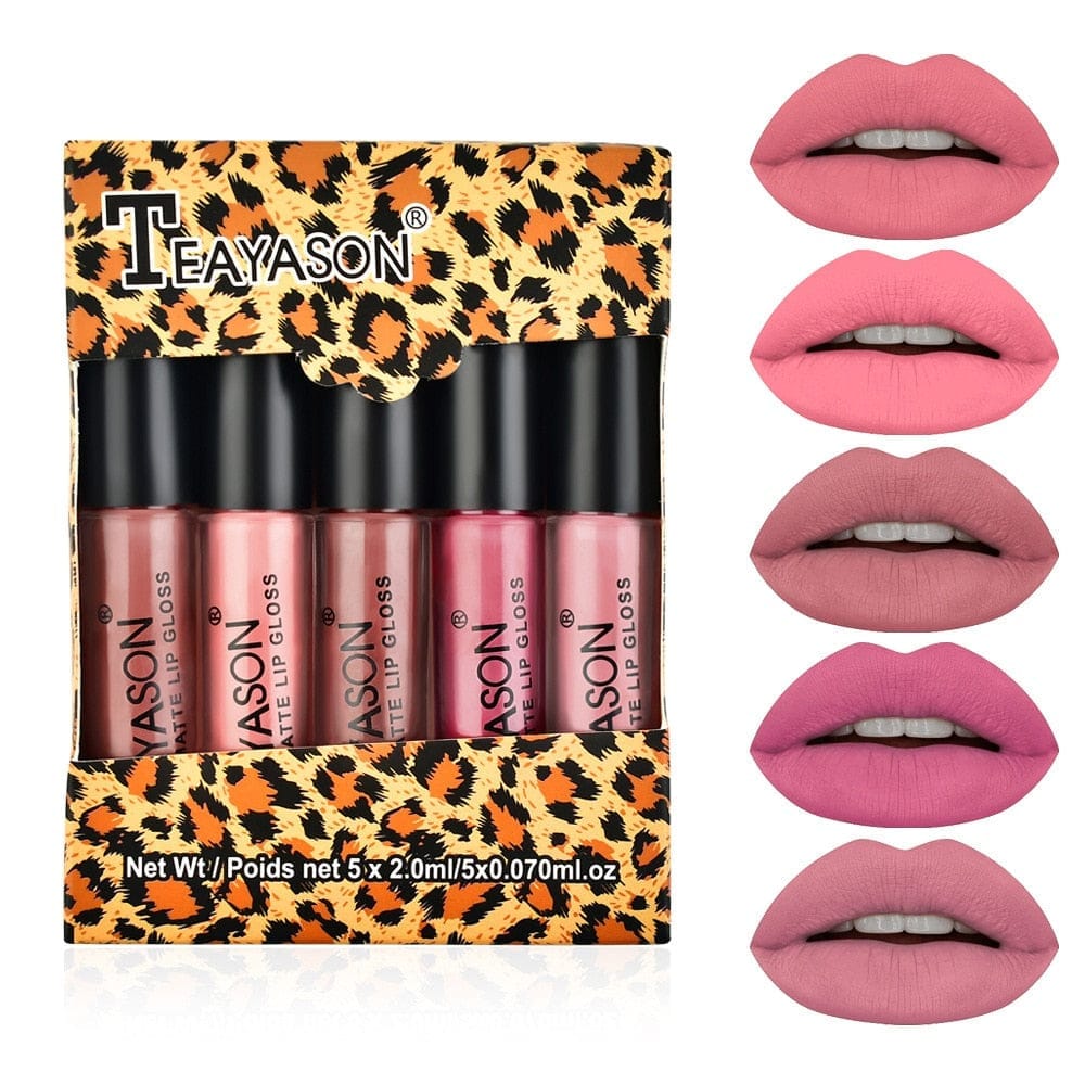 5Pcs/Set Waterproof Lipstick Sexy Matte Lipstick Bennys Beauty World