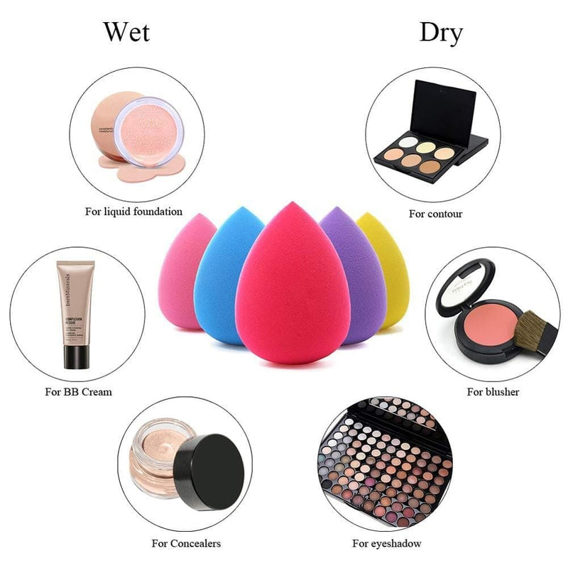 5Pcs Water-drop Makeup Sponge/ Beauty Blender Bennys Beauty World