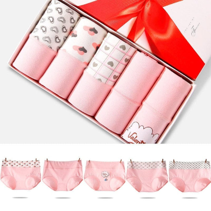 5Pcs/lot Women Panties High Waist Breathable Soft Cotton Underwear Bennys Beauty World