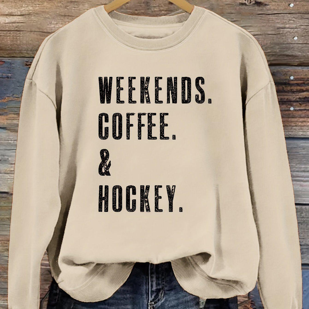 Coffee & Hockey Print Shirt-Bennys Beauty World