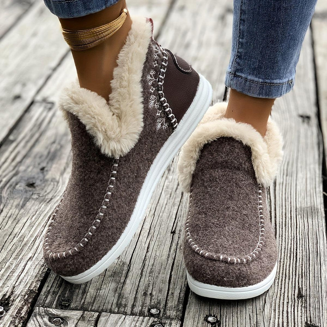 Women's Flat Furry Shoes: Essential Cozy Sneakers for Winter Outings-Shoes-Bennys Beauty World