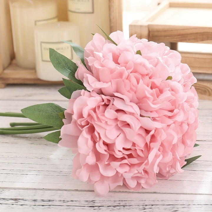 5pcs Big White Silk Artificial Peony Bouquet Flowers Decoration Bennys Beauty World