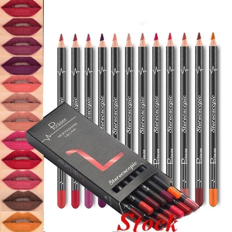 6 12Pcs/Set Waterproof Pencil Lipstick Bennys Beauty World