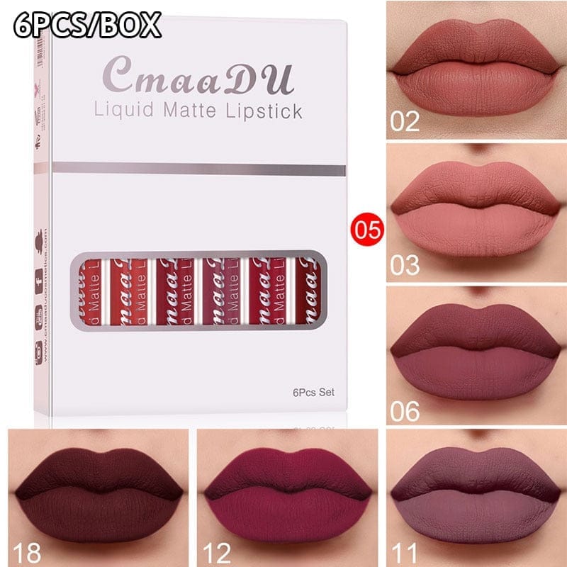 6 Pieces Lip Gloss Stain Long Lasting Liquid Lipstick Fashion Makeup Bennys Beauty World