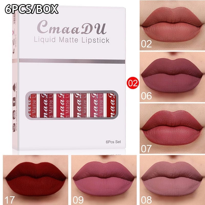 6 Pieces Lip Gloss Stain Long Lasting Liquid Lipstick Fashion Makeup Bennys Beauty World