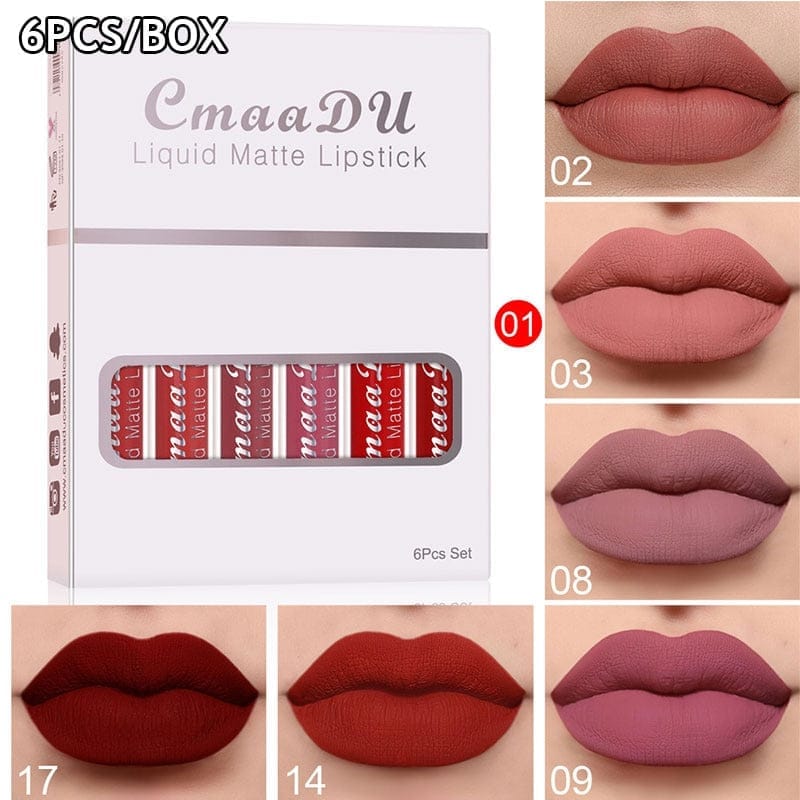 6 Pieces Lip Gloss Stain Long Lasting Liquid Lipstick Fashion Makeup Bennys Beauty World