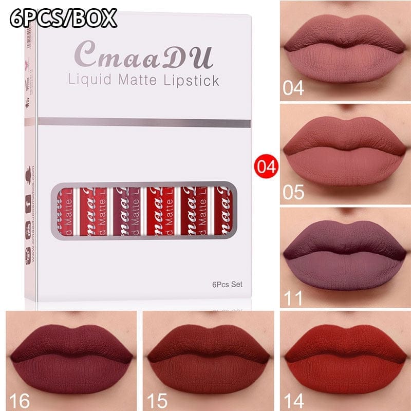 6 Pieces Lip Gloss Stain Long Lasting Liquid Lipstick Fashion Makeup Bennys Beauty World