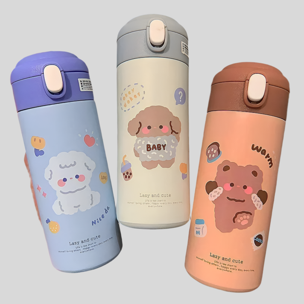 380ML Stainless Steel Thermos Vacuum Flask Cute Cartoon Thermal Water Bottle