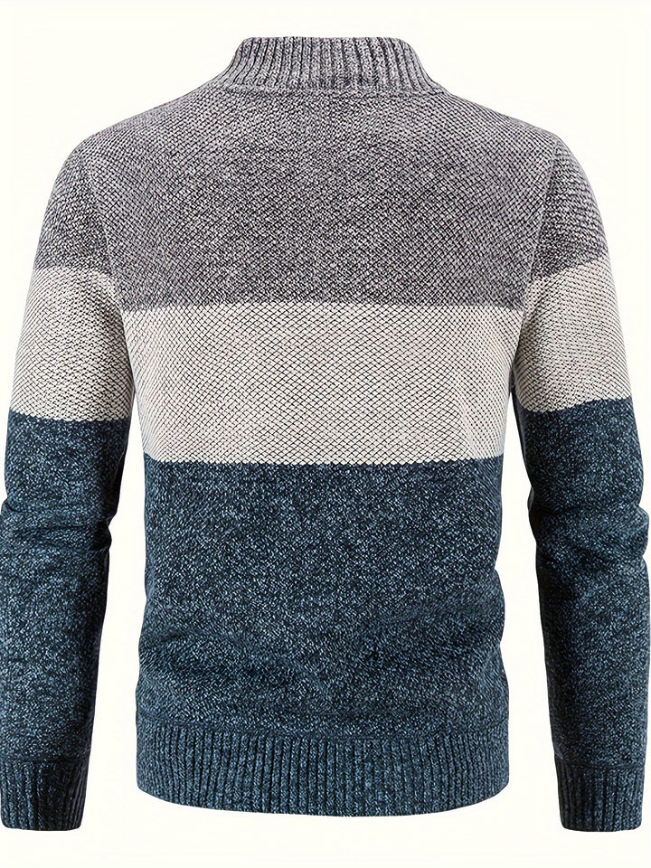 Men's Knitted Crew Collar Warm Jackets-Sweater-Bennys Beauty World