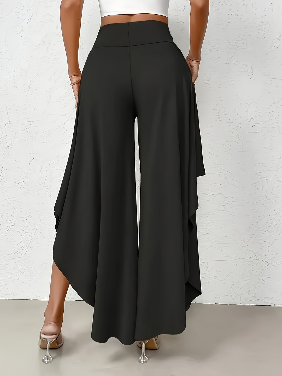 Chic Asymmetrical Wide Leg Trousers for Effortless Spring & Summer Style-Bennys Beauty World