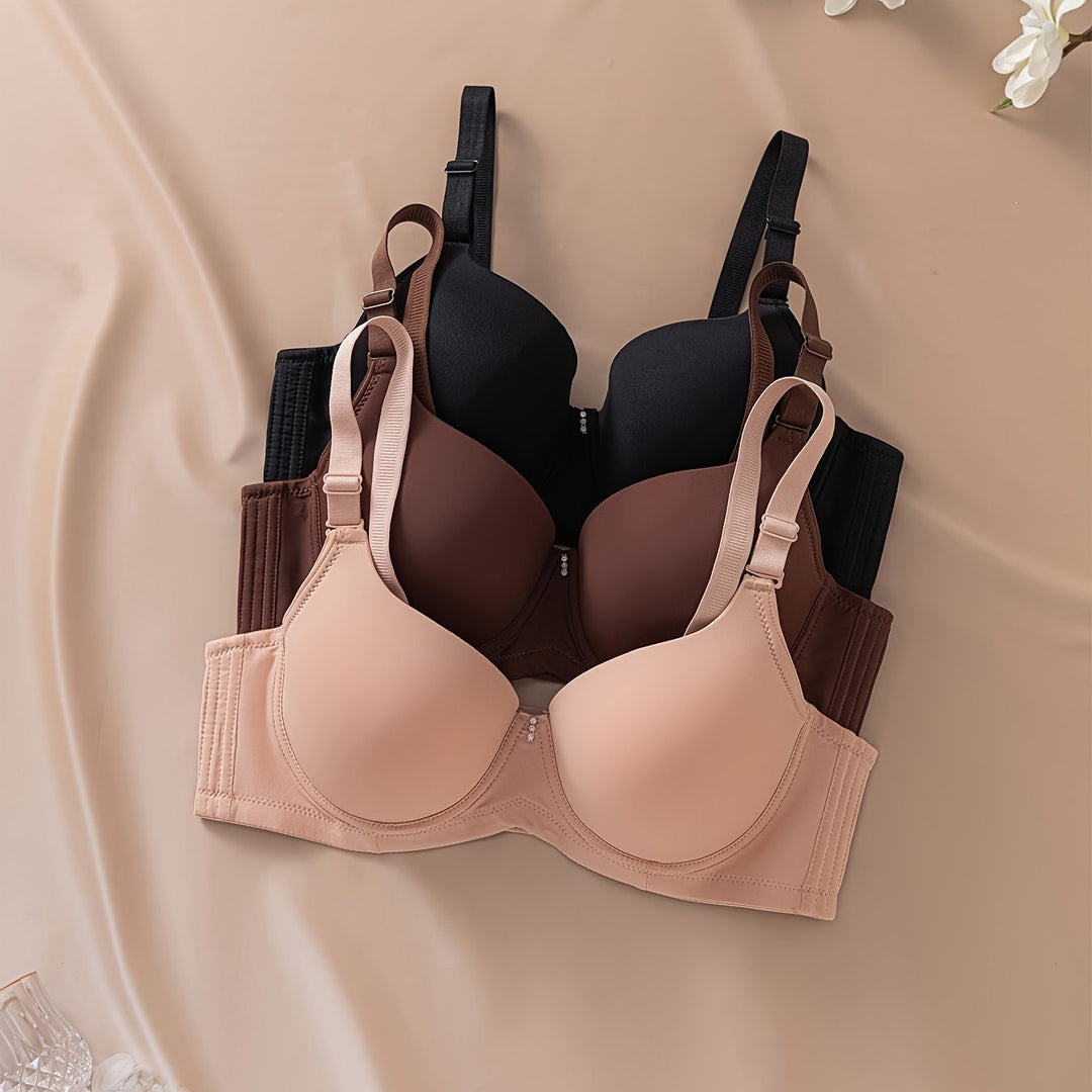 3pcs Pack Large Size Matte Women's Bra