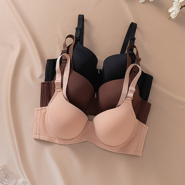 3pcs Pack Large Size Matte Women's Bra
