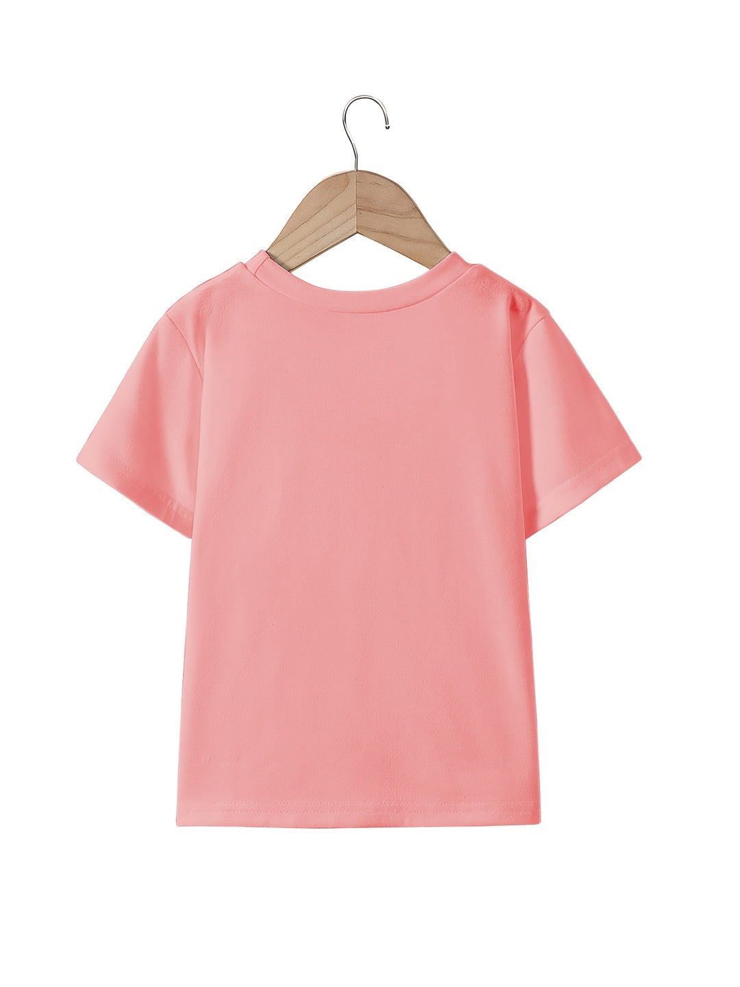 Girls' Casual Print T-Shirt with Faux Denim Butterfly Print