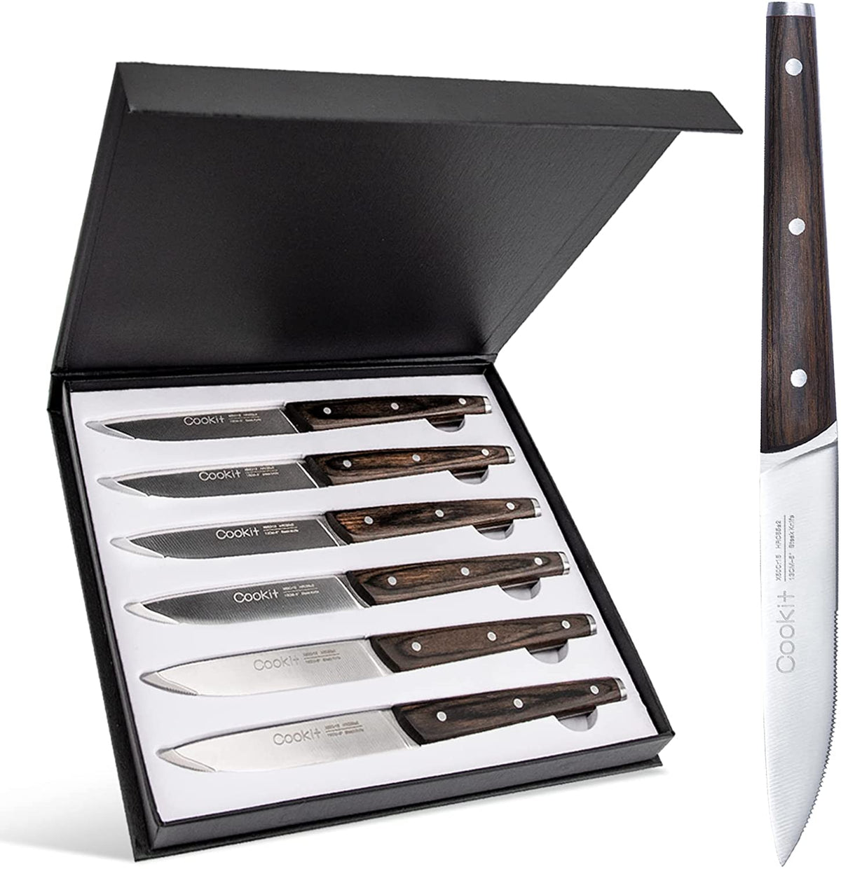6Pcs Steak Knife Set Serrated Stainless Steel Knife Set Bennys Beauty World