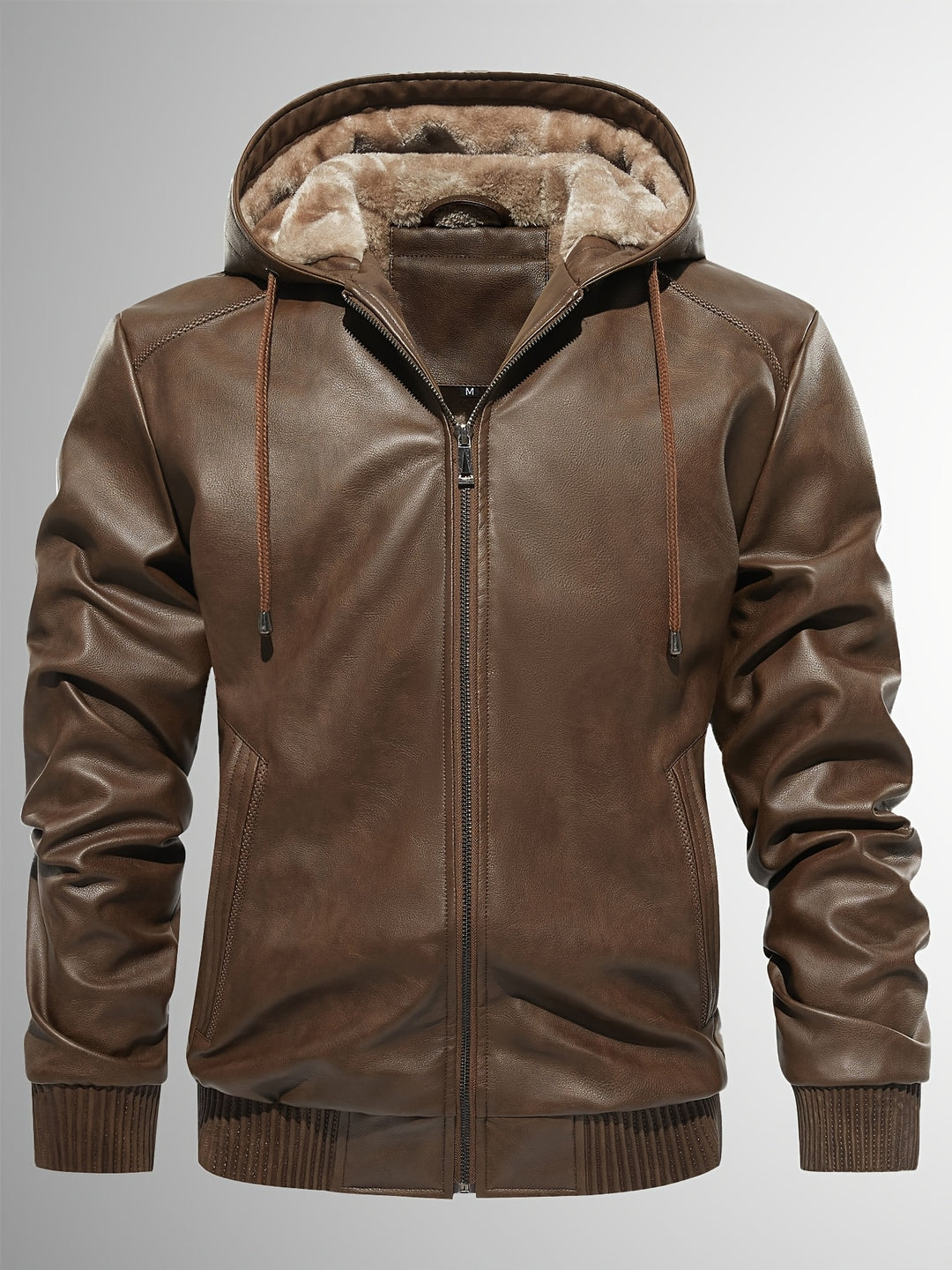 Men's Sherpa Lined PU Leather Jacket