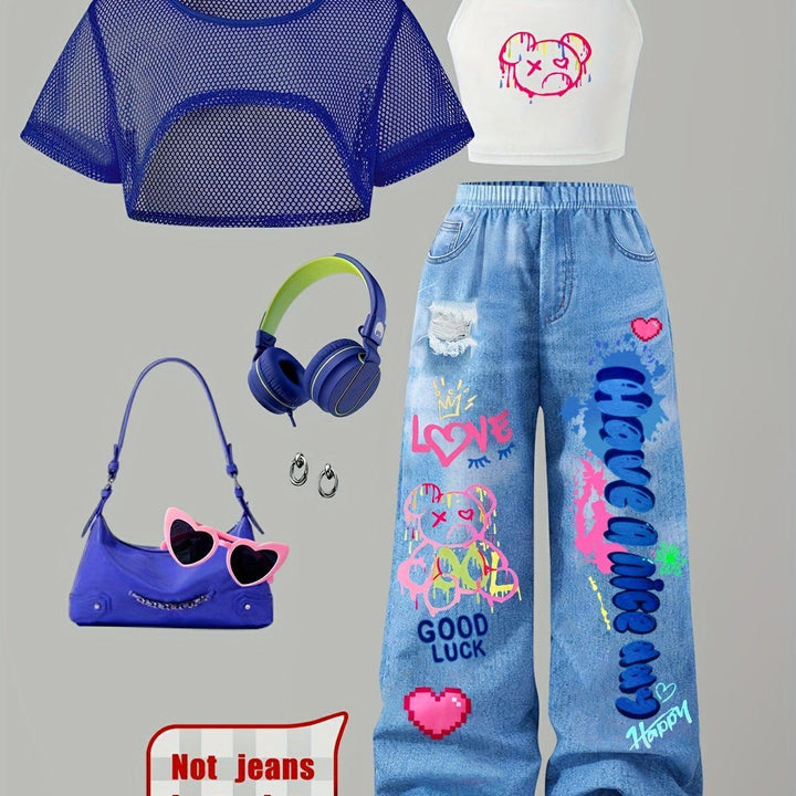 Spring And Summer, a Three-Piece Set for Pre-Teen Girls: