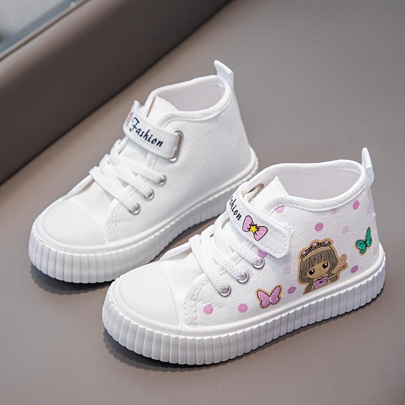 Adorable Butterfly Print Canvas Sneakers for Girls - Lightweight, Non-Slip, Perfect for Everyday & Casual Wear-Bennys Beauty World