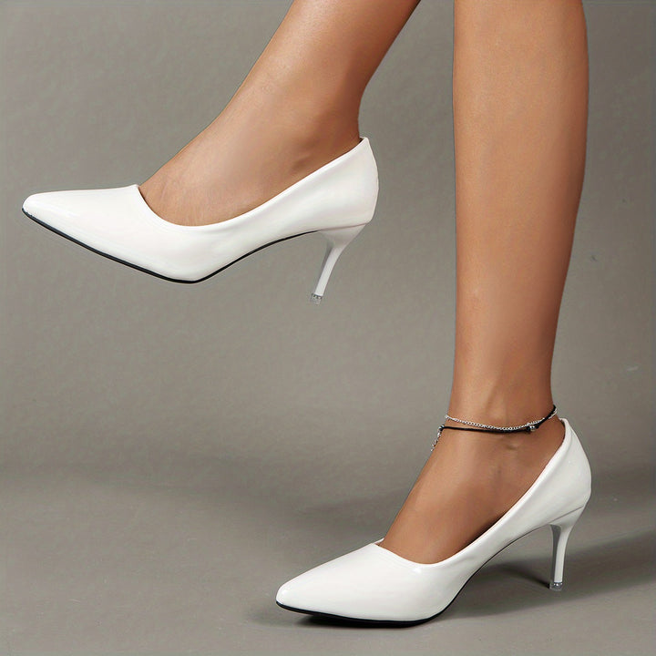 Women's Solid Color Stiletto Heels, Pointed Toe Work Pumps,