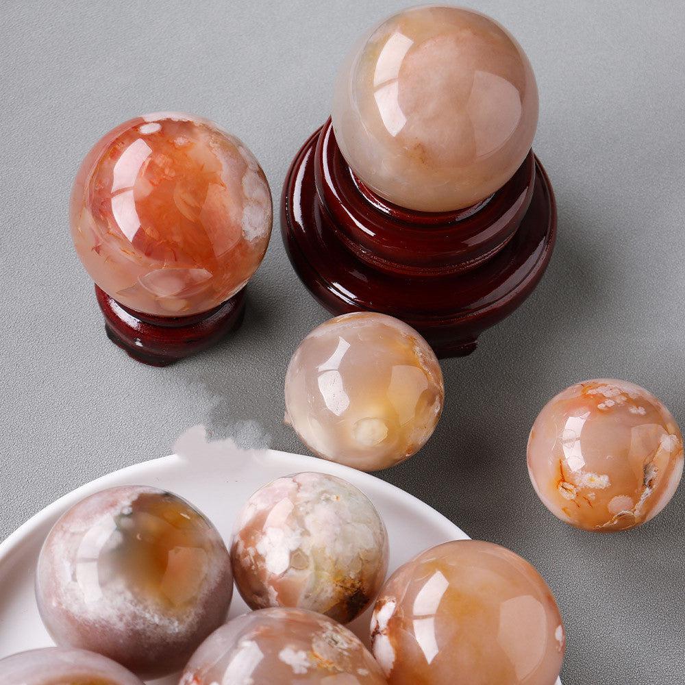 Natural Crystal Cherry Blossom Agate Crystal Decoration