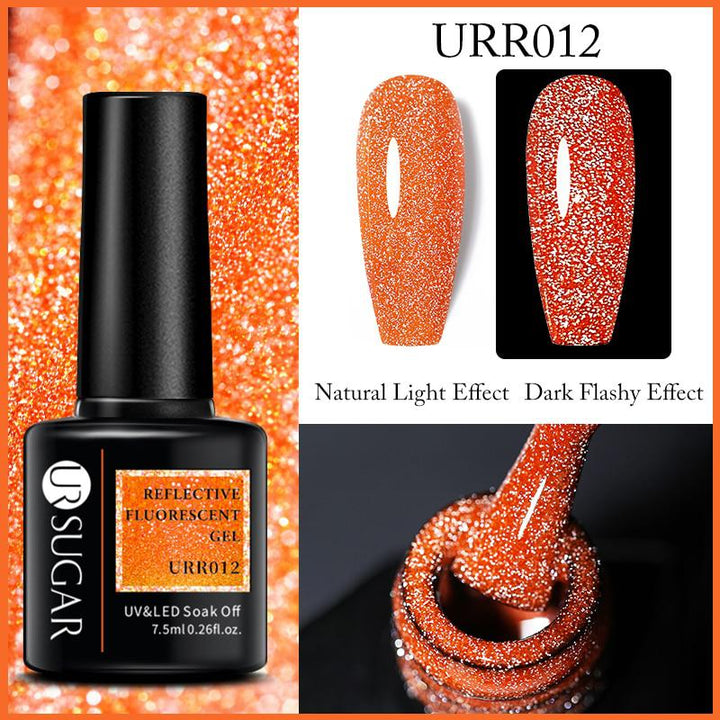 7.5ml UR SUGAR Reflective Glitter Gel Pink Sequins Gel Nail Polish Bennys Beauty World