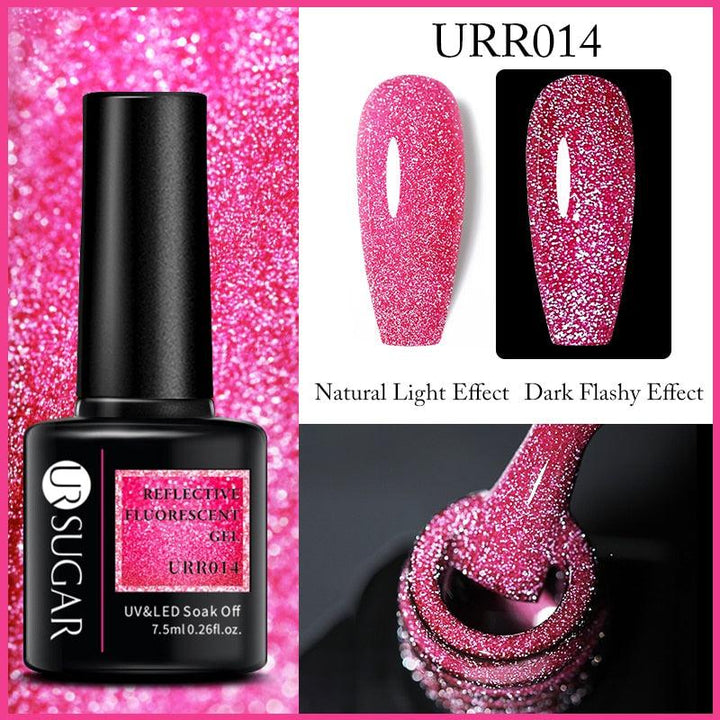 7.5ml UR SUGAR Reflective Glitter Gel Pink Sequins Gel Nail Polish Bennys Beauty World