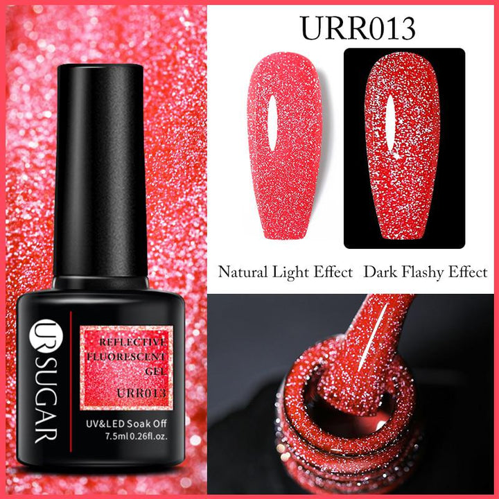 7.5ml UR SUGAR Reflective Glitter Gel Pink Sequins Gel Nail Polish Bennys Beauty World