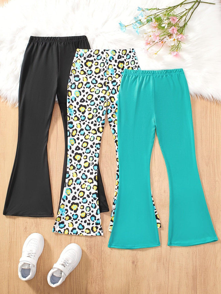 3pcs Girls' Comfortable Flared Pants-pants-Bennys Beauty World