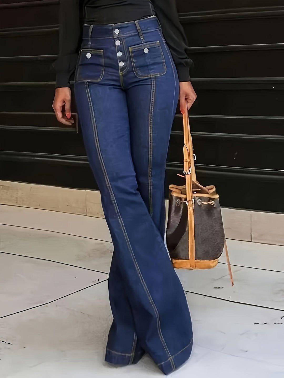 Women's High Waist Stretchy Denim Pants-Bennys Beauty World