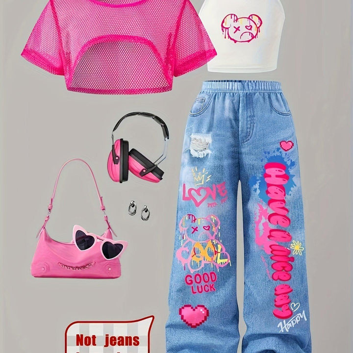 Spring And Summer, a Three-Piece Set for Pre-Teen Girls: