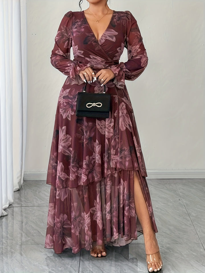 Plus Size, Fashion Casual Mesh Elegant Temperament Dress