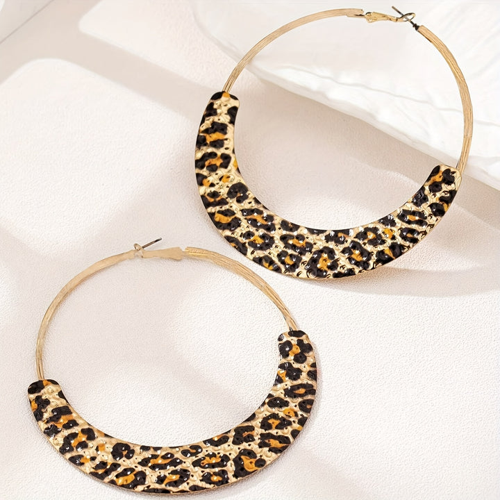 Charm Leopard Print Metal Earrings for Women