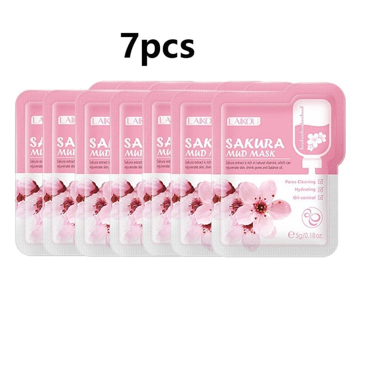 7PCS Japan Sakura  Facial Mud Mask Bennys Beauty World