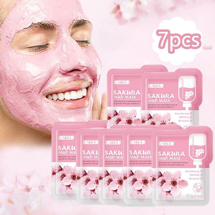 7PCS Japan Sakura  Facial Mud Mask Bennys Beauty World