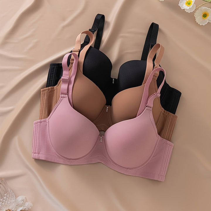 3pcs Pack Large Size Matte Women's Bra
