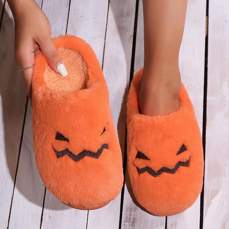 Halloween Pumpkin Slippers-shoes-Bennys Beauty World