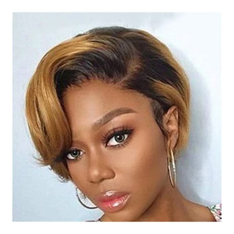 8 Inches Natural Black Short Curly Brazilian Lace Front Pixie Cut Wigs Bennys Beauty World
