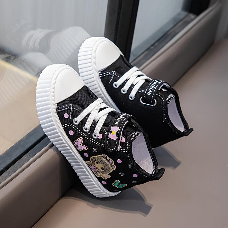 Adorable Butterfly Print Canvas Sneakers for Girls - Lightweight, Non-Slip, Perfect for Everyday & Casual Wear-Bennys Beauty World