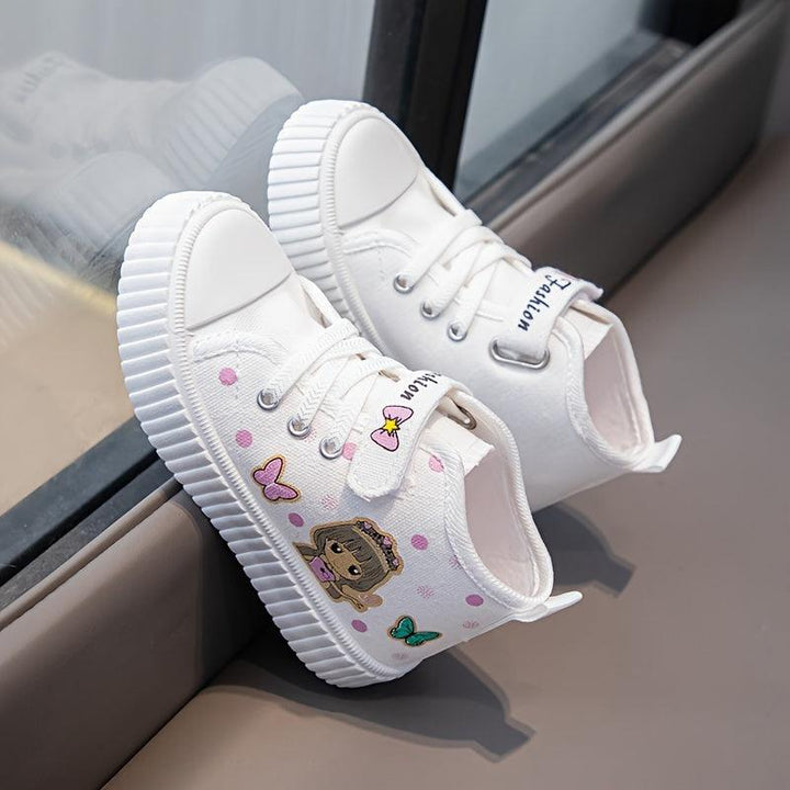 Adorable Butterfly Print Canvas Sneakers for Girls - Lightweight, Non-Slip, Perfect for Everyday & Casual Wear-Bennys Beauty World