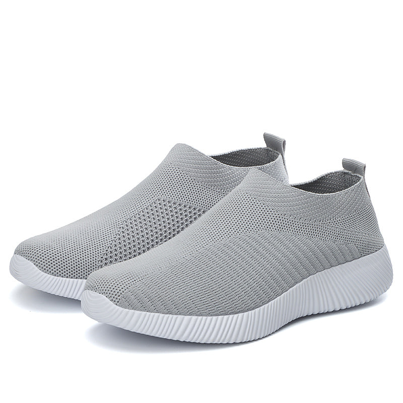 Lightweight Women's Slip-On Sneakers  Solid Color Casual Shoes