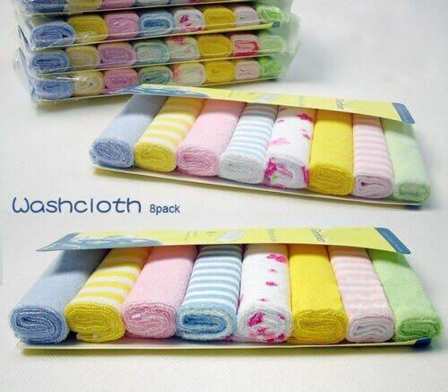 8Pcs /Set Baby Infant Newborn Bath Towel Washcloth Bennys Beauty World