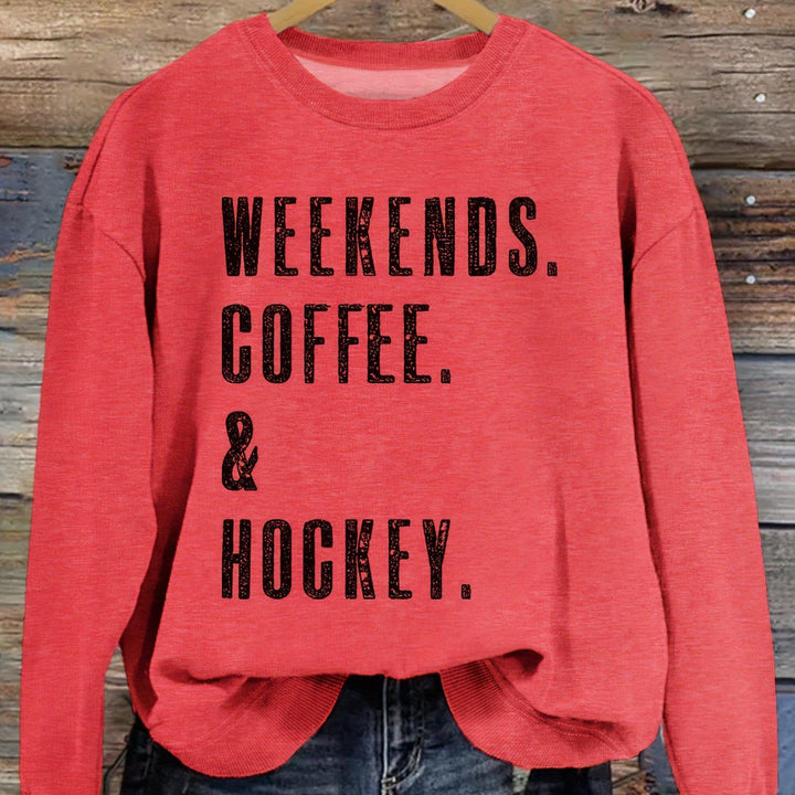 Coffee & Hockey Print Shirt-Bennys Beauty World