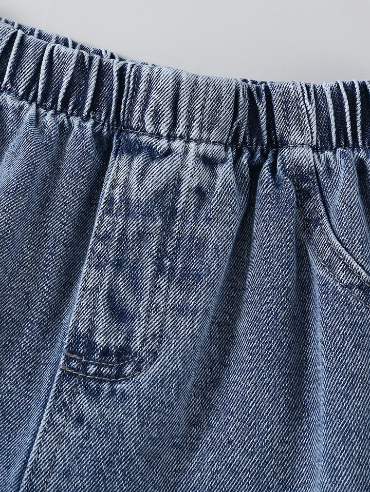 Casual Loose-Fit High-Waist Cat Print Jeans