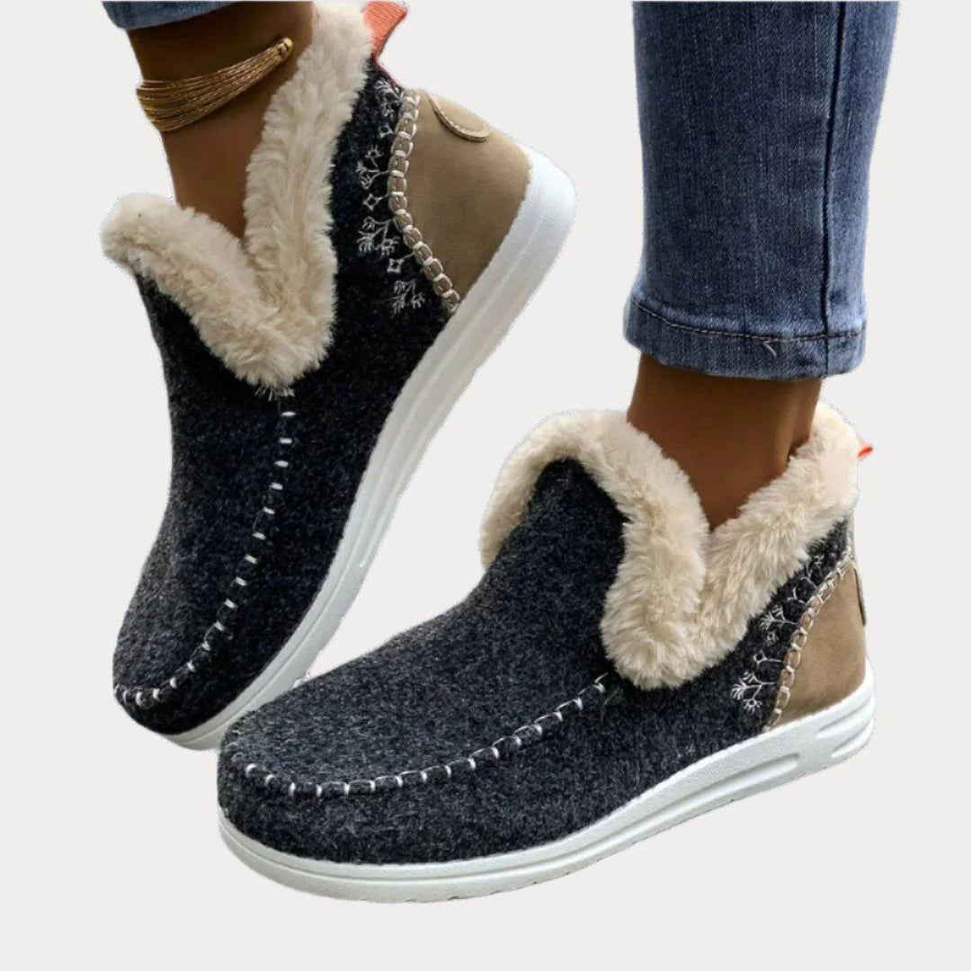 Women's Flat Furry Shoes: Essential Cozy Sneakers for Winter Outings-Shoes-Bennys Beauty World