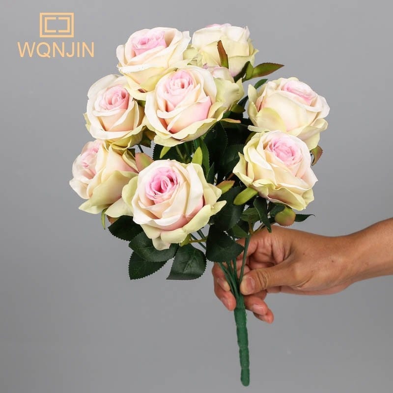 9 Heads Rose Big Bouquet DIY Wedding Party Floral Bunch Bennys Beauty World